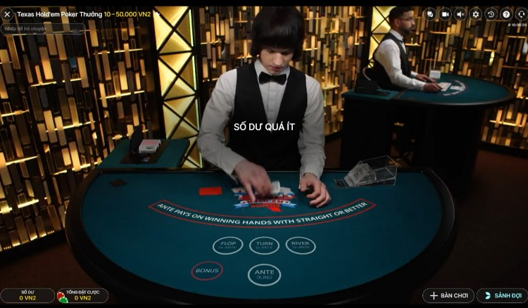 giao diện phòng chơi texas hold'em poker tại fun88